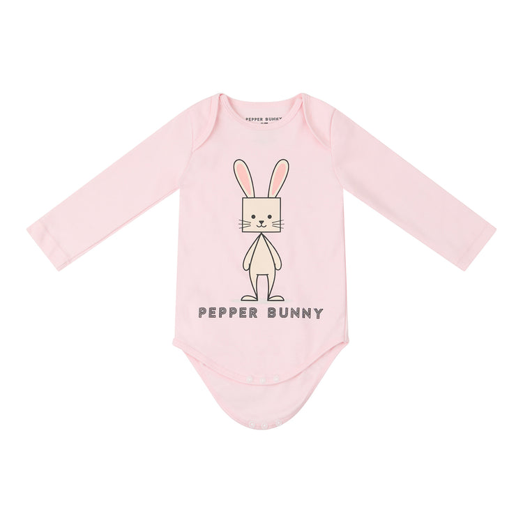 PEPPER BUNNY SWEETEST ONESIE IN BLUSH PINK OR SNOW WHITE COLORS